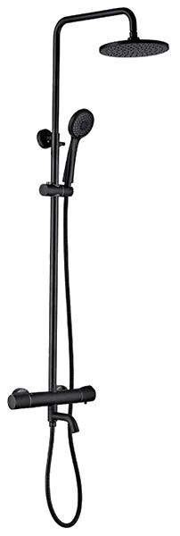 2422ВL Душевая система LED со смесителем и троп. душем, с термостатом (Черный)