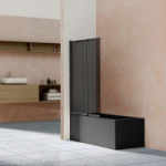 Душевая шторка Vincea 100*145, черный матовый, стекло тонированное VSB-1E100CGB 