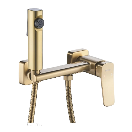 Смеситель Shevanik S9905G-1 с гигиеническим душем, золото