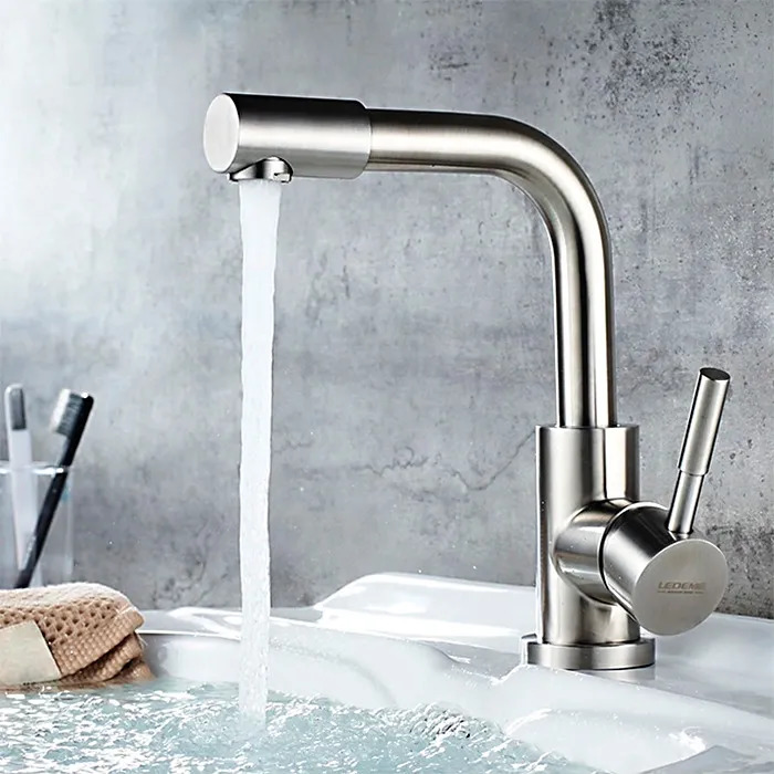 1098-4L Смеситель Тюльпан LED (нерж.)