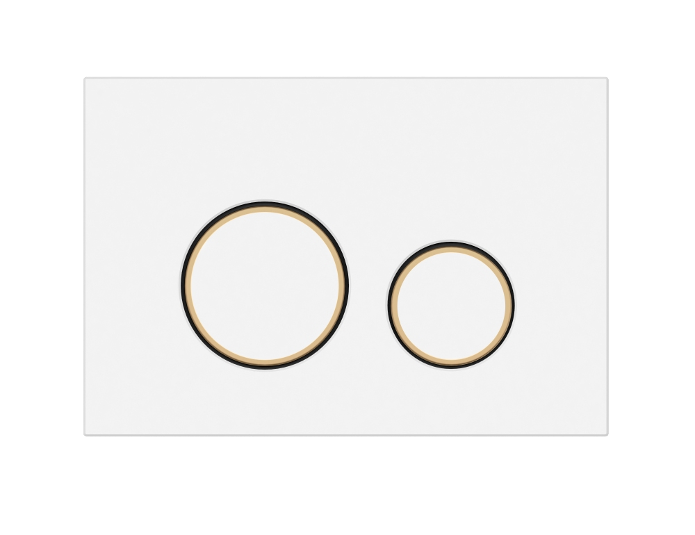 Кнопка TWINS, пластик, белый матовый с рамкой, универсальная