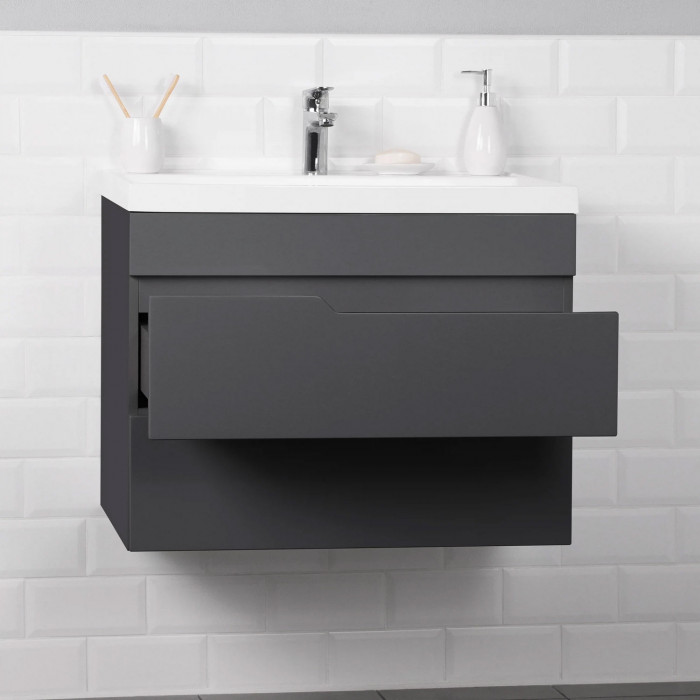 Тумба со столешницей подвесная Итана Sky 70 Графит