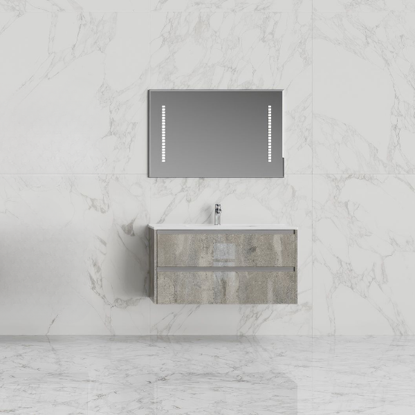 Тумба "Карат 80" подвесная 2 ящ. (бетон)