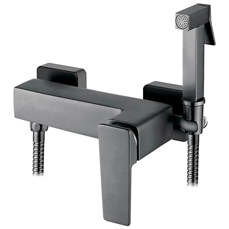 5278UL Смеситель гигиенический душ LED настенный (графит)