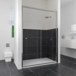 Душевая дверь 120*185 CL-12, раздвижная, стекло прозр. 5мм, хром