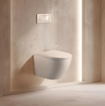 Унитаз подвесной безободковый HOLLER POINT T (сиденье дюропласт с микролифтом) белый