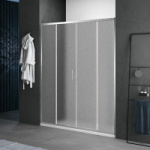Душ. ограждение SANTREK AQUA Lea-DF-1500-G-Chrome 150*185 Прямое стекло грейп 5мм, профиль хром
