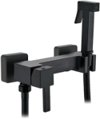 5398В-7L Смеситель LED с гигиеническим душем (черный)