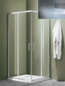 Душ. ограждение SANTREK AQUA Lea-CR-900-G-Chrome 90*90*185 Г-обр. стекло Грейп 5мм, профиль хром