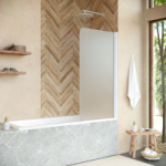 Шторка на ванну Vegas Glass EV 76 01 10 R профиль белый, стекло сатин