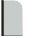 Душевая шторка Parly F04B 130*75 (прозр. стекло 5 мм, черный профиль, распашная)