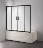 Душевая шторка 170*140 Taliente TA-1714CB (профиль черный, стекло прозрачное, 6 мм)